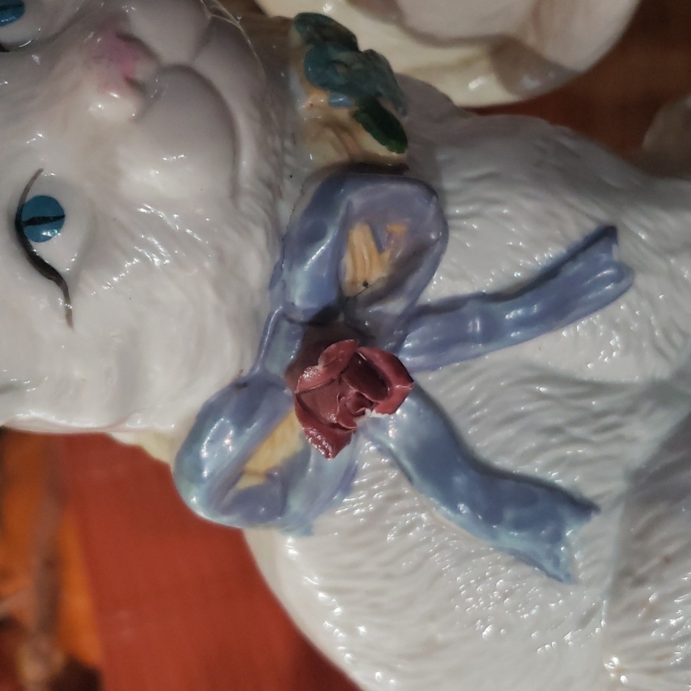 Vintage set of 3 white Kitten Cats home decor - Picture 11 of 16